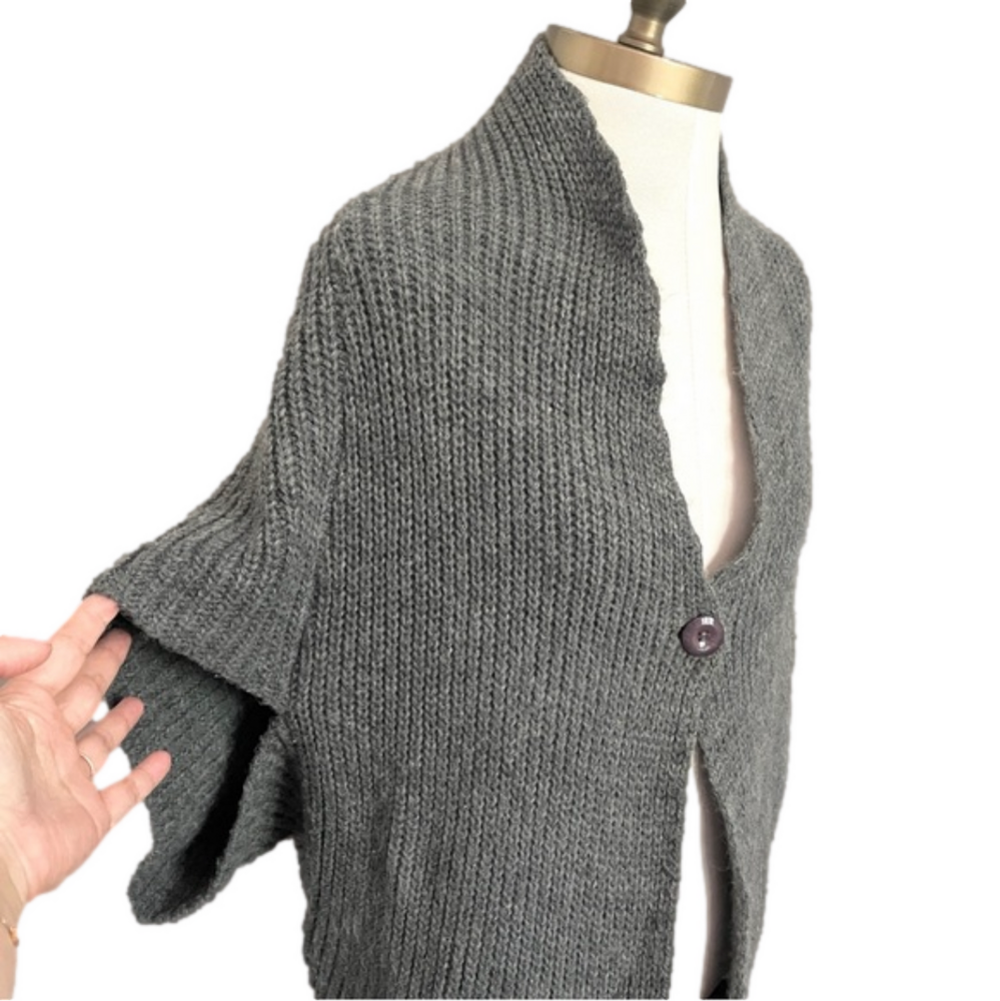 Gray Cocoon Mohair Wool Blend Cardigan Sweater Vest - S 🇮🇹 - Picture 4 of 9
